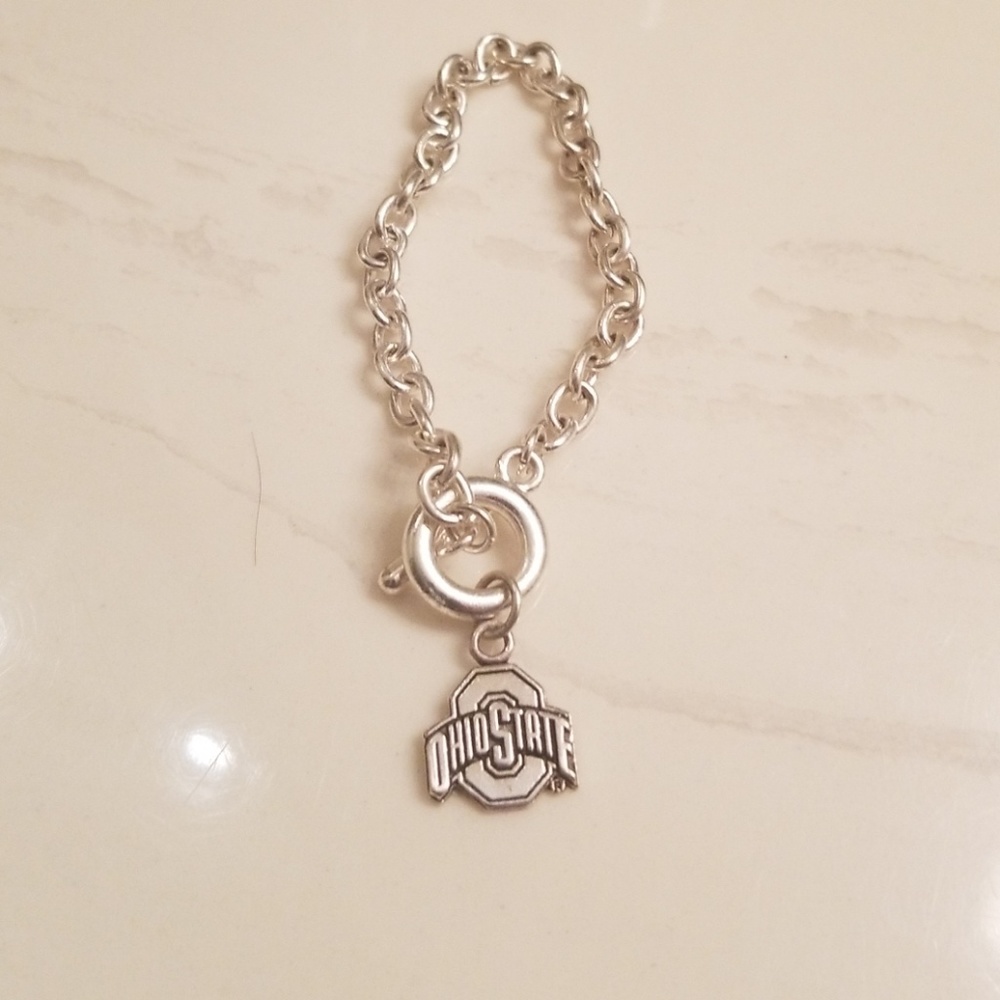 Sterling Silver Ohio State Charm Bracelet